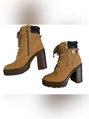 G by GUESS Los Angeles HEELED COMBAT Style BOOTS Booties Size 6 NWOT